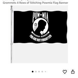 POW MIA Black Flag Banner